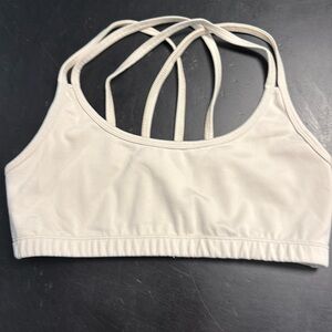 Beyond Yoga ribbed cream sports bra large. Almost new